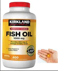 Viên uống dầu cá Kirkland Signature Omega-3 1000mg - Bổ sung EPA DHA giúp tăng cường sức khỏe tim mạch và thị lực - 400 viên.