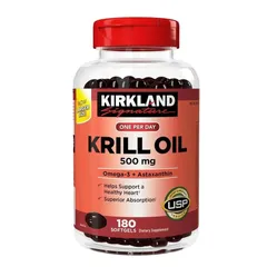 Dầu nhuyễn thể Kirkland Krill Oil 500mg USA 180 viên
