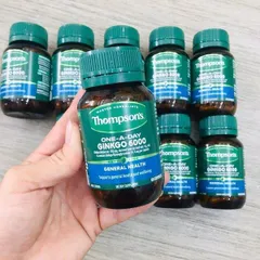 Viên bổ não Ginkgo 6000mg Thompson's Úc - Hỗ trợ tăng cường trí nhớ và sức khỏe não bộ - 60 viên viên nang thực phẩm chức năng