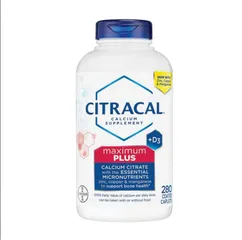 Viên Canxi và Vitamin D3 Citracal Maximum Plus 280 viên - Hỗ trợ sức khỏe xương khớp và hệ miễn dịch hiệu quả từ Bayer Mỹ