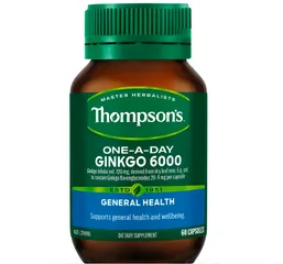 Viên bổ não Thompson's One A Day Ginkgo 6000mg - Hỗ trợ trí nhớ và tuần hoàn não - 60 viên của Úc