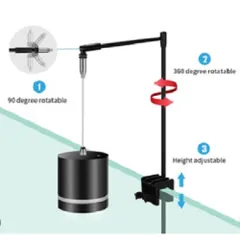 Đèn LED Rọi Kaokui KK-F06 - Thiết kế kẹp cho hồ thủy sinh, Biotop, chậu tiểu cảnh - Tiết kiệm điện, 360 độ xoay