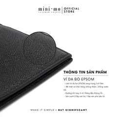 Ví Nam MINI-MO Da Bò EPSOM Dáng Ngang 6 Ngăn Đựng Thẻ Sang Trọng - Bóp Da Cao Cấp Phong Cách Lịch Lãm, Tiện Ích Tối Ưu
