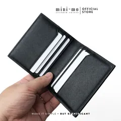 Ví thẻ MINI-MO da bò SAFFIANO, dáng đứng 9 ngăn thẻ, thiết kế đơn giản, thanh lịch, CH-02