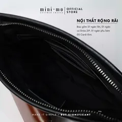 Túi Đeo Chéo MINI-MO TOP FOLDED Da Bò Black Patent Cao Cấp, Phong Cách Trẻ Trung Hiện Đại. SBAG-02