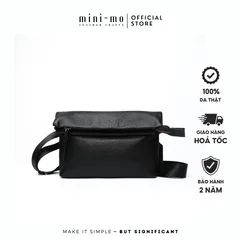 Túi Đeo Chéo MINI-MO TOP FOLDED Da Bò Black Patent Cao Cấp, Phong Cách Trẻ Trung Hiện Đại. SBAG-02