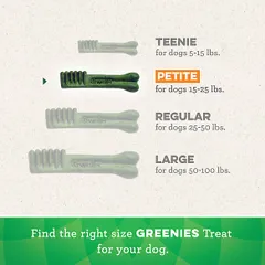 Bánh thưởng Greenies Original Petite cho chó - Bánh nhai dinh dưỡng tốt cho răng miệng, giúp hơi thở thơm mát, phù hợp cho chó từ 7-11kg