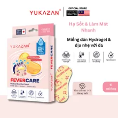 Miếng Dán Hạ Sốt Yukazan Cho Trẻ Em - Hộp 6 Miếng Hydrogel Hạ Nhiệt An Toàn, Giảm Sốt Nhanh Chóng, Thoải Mái Sử Dụng