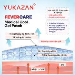 Miếng Dán Hạ Sốt Yukazan Cho Trẻ Em - Hộp 6 Miếng Hydrogel Hạ Nhiệt An Toàn, Giảm Sốt Nhanh Chóng, Thoải Mái Sử Dụng