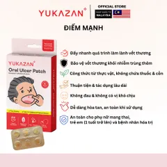 Miếng Dán Nhiệt Miệng Yukazan- Giảm Đau Vết Thương Trong Miệng - Hộp 6 Miếng