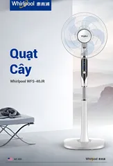 Quạt Cây Whirlpool WFS-40JR - Quạt Đứng Siêu Mạnh 50W, Điều Khiển Từ Xa, Thiết Kế Hiện Đại, Giải Nhiệt Mùa Hè Cho Gia Đình
