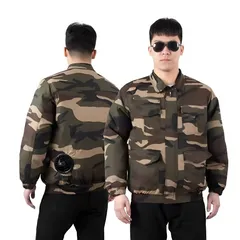 Áo Điều Hòa 2 Lớp Chống Nắng - Kèm Pin & Quạt, Size 170/175/180, Màu Rằn Ri & Xanh, Giải Nhiệt Mùa Hè 2024 Cho Người Dùng