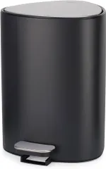 Thùng rác Joseph Joseph EasyStore Luxe Steel Pedal Bin 5L màu đen nhám - Thùng rác cao cấp sang trọng cho phòng ngủ, phòng khách, toilet