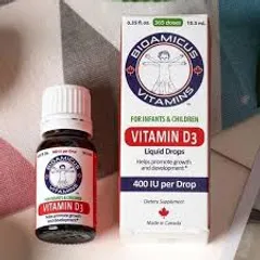 BioAmicus Vitamin D3 - Bổ sung Vitamin D3 10.3ml cho trẻ, Hỗ trợ phát triển xương và hấp thu canxi, Dễ sử dụng hàng ngày