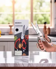 Kéo Cắt Đa Năng 5 Trong 1 GKÖCH - Công Cụ Bếp Tiện Lợi, Cắt Thịt, Gọt Rau, Khui Chai, Dễ Dàng Sử Dụng, Không Cần Thớt