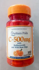 Viên Vitamin C 500mg Puritan's Pride Mỹ - Tăng cường hệ miễn dịch, hỗ trợ làm đẹp da, 100 viên thực phẩm chức năng cho người lớn