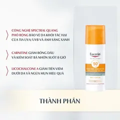 Kem Chống Nắng Eucerin Kiềm Dầu (Có Màu) 50ml Sun Dry Touch CC Oil Control SPF 50+