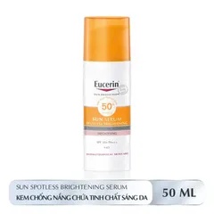 Kem Chống Nắng Eucerin Sun Serum SPF 50+ 50ml - Giúp Sáng Da, Bảo Vệ Tia UV, Giảm Thâm Nám, Phù Hợp Mọi Loại Da