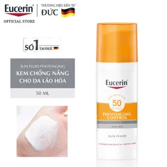 Kem Chống Nắng Eucerin SPF 50 Ngăn Ngừa Da Lão Hóa 50ml Sun Fluid Photoaging Control SPF 50