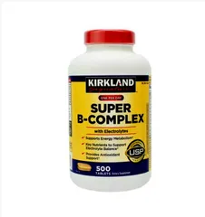Viên uống Vitamin B tổng hợp Kirkland Super B Complex 500 viên - Tăng cường sức khỏe, năng lượng và hỗ trợ miễn dịch