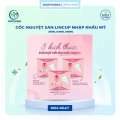 Cốc Nguyệt San Lincup Chính Hãng Nhập Khẩu Mỹ - Mềm Mại, Chống Tràn, Tiện Lợi 25ml/34ml/40ml - Giải Pháp Hiện Đại cho Phụ Nữ