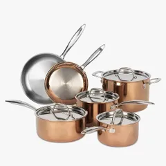 Bộ nồi inox Ciwete 6 món cao cấp màu đồng SS1503-10PC - Bộ đồ bếp an toàn, sang trọng cho gia đình