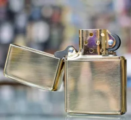 Bật Lửa Zippo 254B Bằng Đồng Vàng Bóng - Thiết Kế Sang Trọng, Khắc Chữ Tùy Chọn, Bảo Hành Trọn Đời, Quà Tặng Độc Đáo