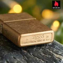 Bật Lửa Zippo Tumbled Brass 49477 - Thiết Kế Độc Đáo, Bền Bỉ, Chất Liệu Đồng Thau Nhập Khẩu Mỹ - Quà Tặng Sang Trọng