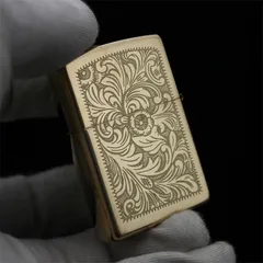 Bật Lửa Zippo 352B - Đồng Vàng Khắc Hoa Văn Ý Chống Gió - Quà Tặng Đặc Biệt cho Người Yêu Thích Bật Lửa Cao Cấp