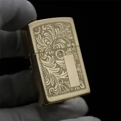 Bật Lửa Zippo 352B - Đồng Vàng Khắc Hoa Văn Ý Chống Gió - Quà Tặng Đặc Biệt cho Người Yêu Thích Bật Lửa Cao Cấp