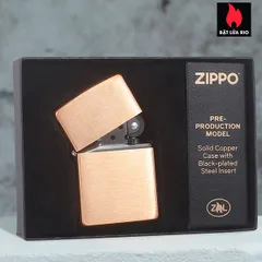 Bật Lửa Zippo Đồng Đỏ Nguyên Khối 48107 - Hộp Quà Tặng Cao Cấp - Ruột Thép Không Gỉ Mạ Đen, Thiết Kế Vintage 2022
