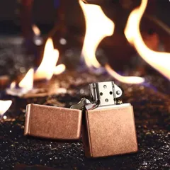 Bật lửa Zippo 301FB Mạ Đồng Đỏ Giả Cổ - Sản Phẩm Nhập Khẩu Mỹ, Bảo Hành Trọn Đời, Quà Tặng Độc Đáo