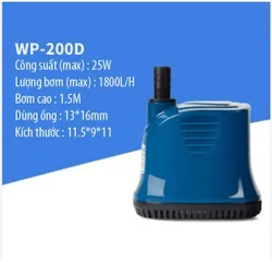 Bơm Hút Đáy SOBO WP 500D - Bơm Chìm An Toàn Đối Với Hồ Cá Cảnh, Hồ Koi, Sân Vườn, Lưu Lượng Cao 4500 Lít/H