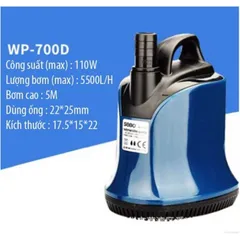 Máy Bơm Hút Đáy SOBO WP 600D - Bơm Chìm Hồ Cá Cảnh, Lưu Lượng Cao và An Toàn, Dùng Cho Hồ Koi và Hòn Non Bộ