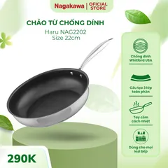 Chảo Chống Dính Inox Nagakawa NAG2202 22cm - Công Nghệ Whitford USA - Dùng Trên Mọi Loại Bếp, An Toàn Cho Sức Khỏe