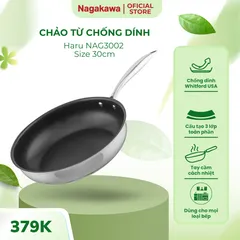 Chảo inox chống dính Nagakawa Haru NAG3002 (30cm) - Dùng mọi loại bếp