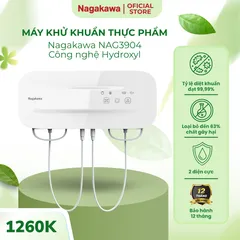 Máy Khử Khuẩn Thực Phẩm Treo Tường Nagakawa NAG3904 - Công Nghệ Hydroxyl Tiên Tiến, Tiệt Trùng 99,99%, 4 Chế Độ Linh Hoạt