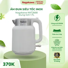 Ấm Siêu Tốc Nagakawa NKT2668 - Dung Tích 1.7L, Inox 304, Đun Nước Nóng Nhanh, Thiết Kế Sang Trọng, Tiện Ích Tối Ưu, Bảo Hành 12 Tháng