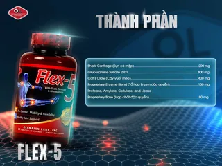 Viên uống Flex-5 Olympian Labs - Hỗ trợ giảm viêm và tái tạo sụn khớp cho người trưởng thành trên 40 tuổi