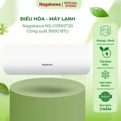 Điều hòa 1 chiều Nagakawa NS-C09R2T30 9000BTU - Tiết kiệm điện Eco, Làm lạnh Turbo, Chế độ ngủ êm ái - Bảo hành 2 năm