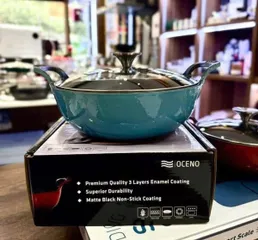 Nồi Chảo Gang Oceno Đỏ Xanh - Đa Năng, Bền Bỉ, Phù Hợp Mọi Loại Bếp, Giữ Nhiệt Tốt Cho Nhà Bếp Hiện Đại