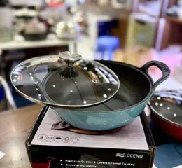 Nồi Chảo Gang Oceno Đỏ Xanh - Đa Năng, Bền Bỉ, Phù Hợp Mọi Loại Bếp, Giữ Nhiệt Tốt Cho Nhà Bếp Hiện Đại