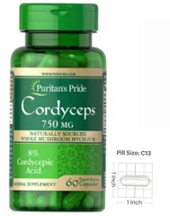 Viên uống Cordyceps 750mg Puritan's Pride - Đông trùng hạ thảo Mỹ, hỗ trợ sức khỏe, miễn dịch, tăng cường sinh lực - 60 viên
