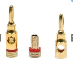 2 Cặp Jack Bắp Chuối Mạ Vàng - Phụ Kiện Âm Thanh Chất Lượng Cao, Kết Nối Loa Tối Ưu, Bền Bỉ và Thẩm Mỹ