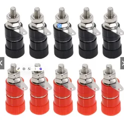 Bộ 5 Trạm Loa Ổ Cắm Chuối Màu Đỏ & Đen 4mm - Thiết Bị Âm Thanh Chuyên Dụng, Kết Nối Ổn Định, Đem Lại Âm Thanh Sống Động