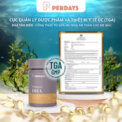 DHA Bầu Từ Tảo Biển PERDAYS - Sn2 DHA Hỗ Trợ Phát Triển Trí Não & Thị Giác Thai Nhi - Vitamin Cho Mẹ Bầu An Toàn và Hiệu Quả