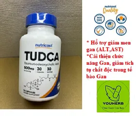 Viên Uống Nutricost TUDCA 500mg - Bảo Vệ Gan, Cải Thiện Chức Năng Gan, Giảm Men Gan, Hỗ Trợ Sức Khỏe Gan 30 Viên