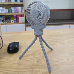 Quạt Tích Điện Cầm Tay Octopus Fan Kèm Chân Kẹp Đa Năng - Quạt Mini Di Động Siêu Mát, Tiện Lợi Cho Bé và Văn Phòng