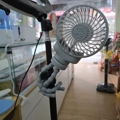 Quạt Tích Điện Cầm Tay Octopus Fan Kèm Chân Kẹp Đa Năng - Quạt Mini Di Động Siêu Mát, Tiện Lợi Cho Bé và Văn Phòng