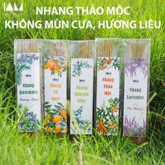 Nhang oải hương, hương thảo, khuynh diệp, thảo mộc, bồ kết, vỏ quýt, vỏ bưởi. Dài 30 cm - 40 cm